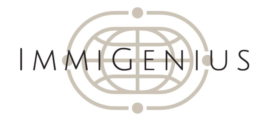 Immigenius by FLYAI Logo #ccc4b4 back